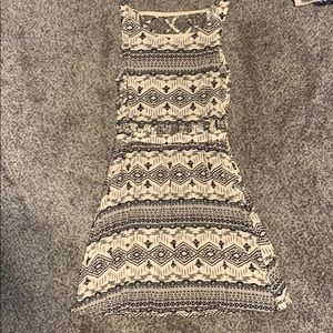 Cream and black dress